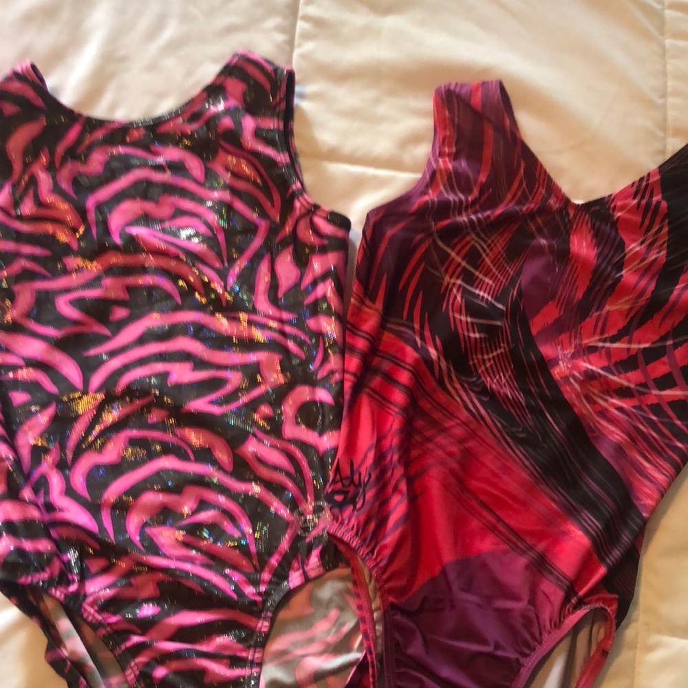 Lot of 2 Gymnastics Leotards Sz AS & AXS